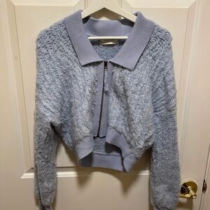 Cozy Light Blue Knit Cardigan